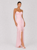 Rae Sera Cressida Strapless Ruffle Maxi Dress in yellow