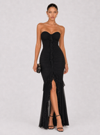Rae Sera Cressida Strapless Ruffle Maxi Dress in yellow