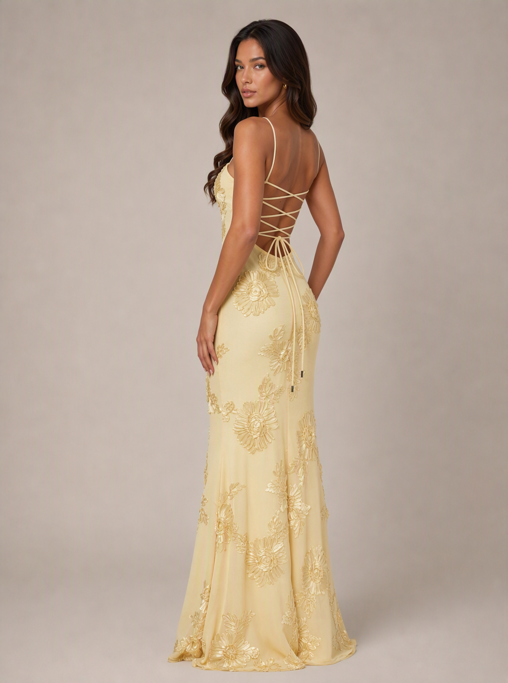Rae Sera Lavinia Embroidered Mermaid Maxi Dress in burgundy