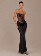 Rae Sera Maelle Floral Jacquard Maxi Dress in black