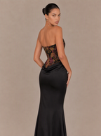 Rae Sera Maelle Floral Jacquard Maxi Dress in black