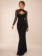 Rae Sera Aveline Lace Keyhole Maxi Dress in black